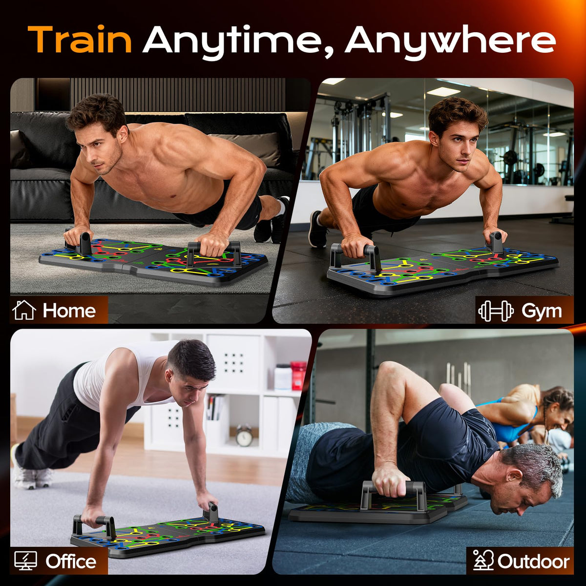 AERLANG Foldable Multi-Function Push Up Board