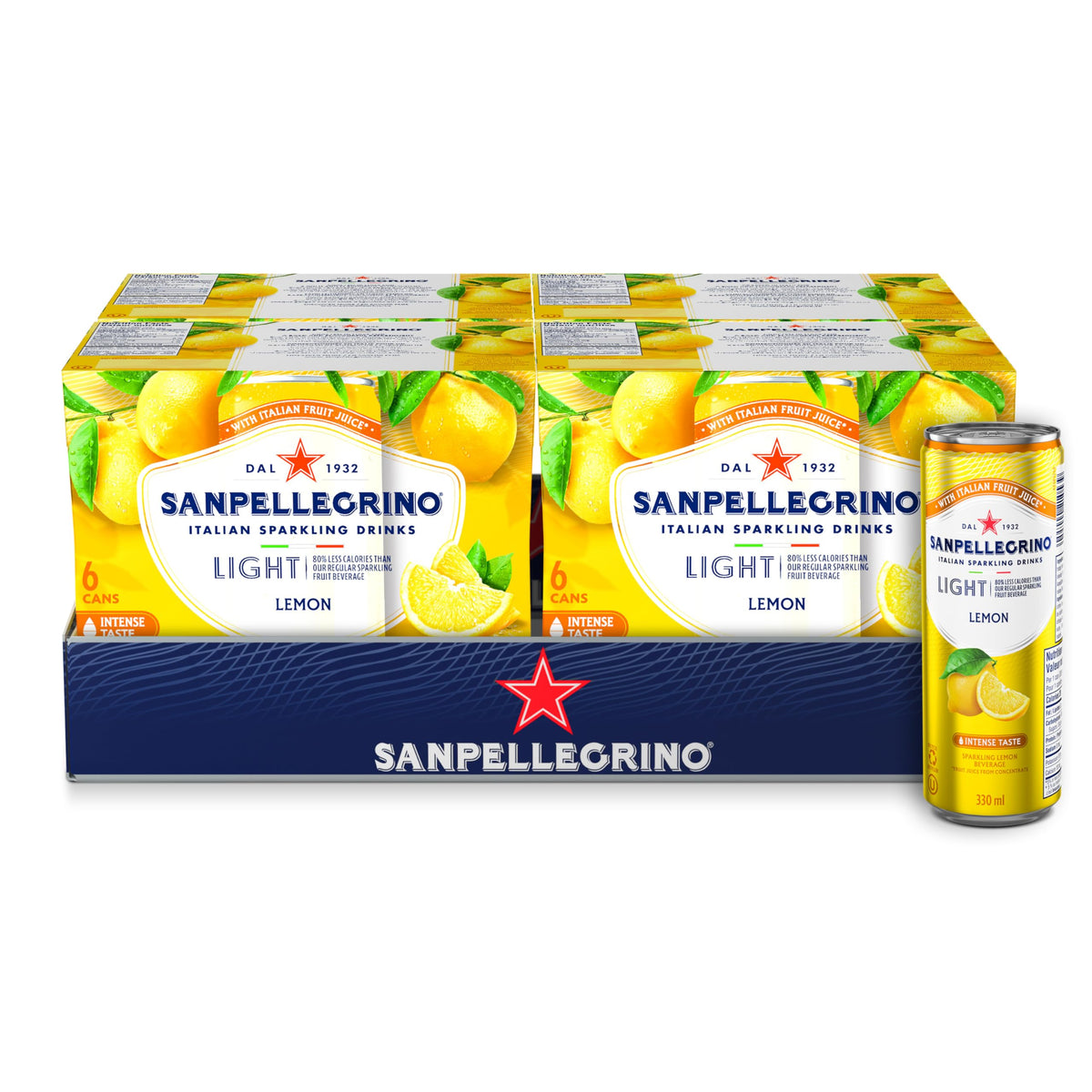 San Pellegrino Light Lemon Sparkling Fruit Beverage, 24 x 330ml