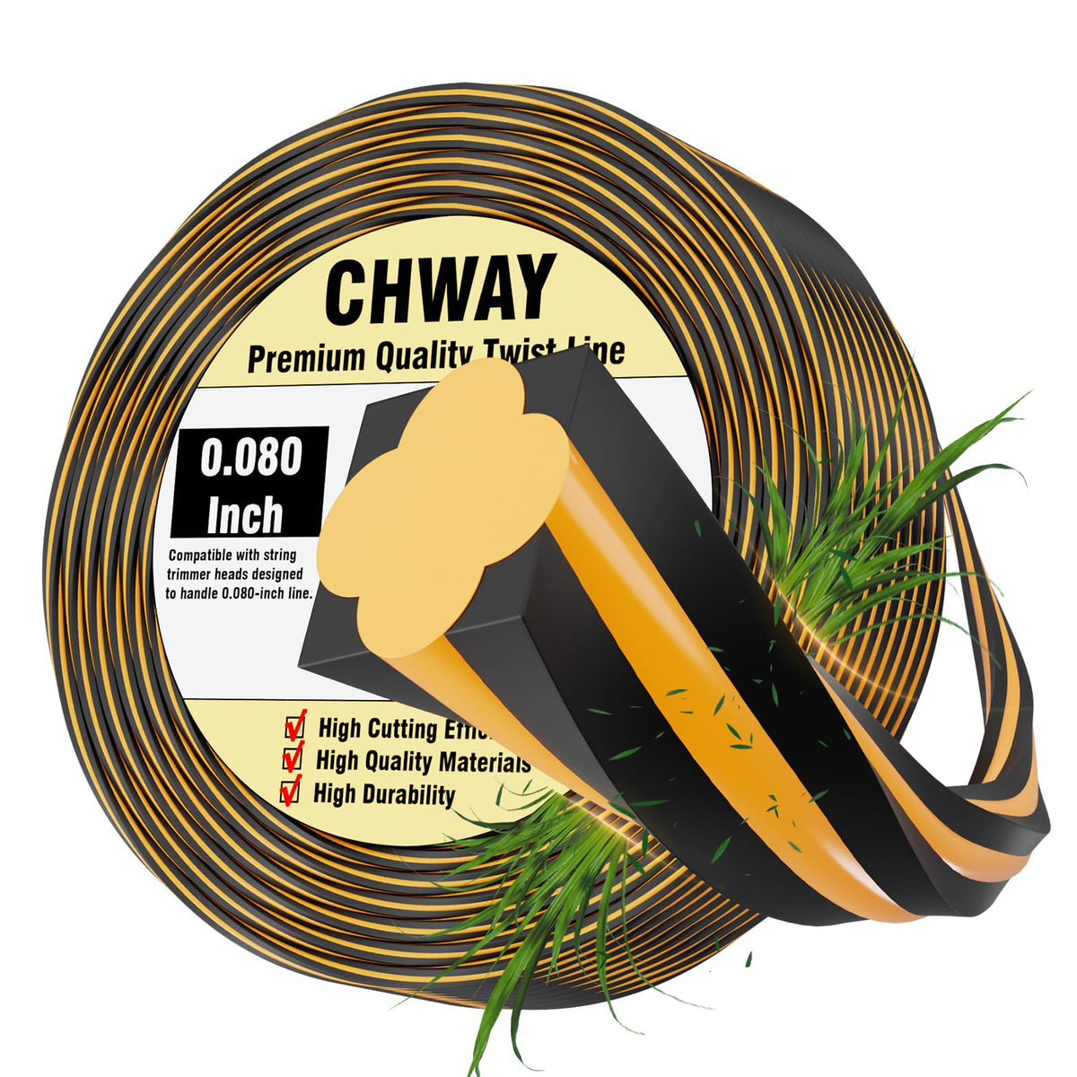 DEWALT Compatible 0.080" Square Twisted Trimmer Line, 240 ft