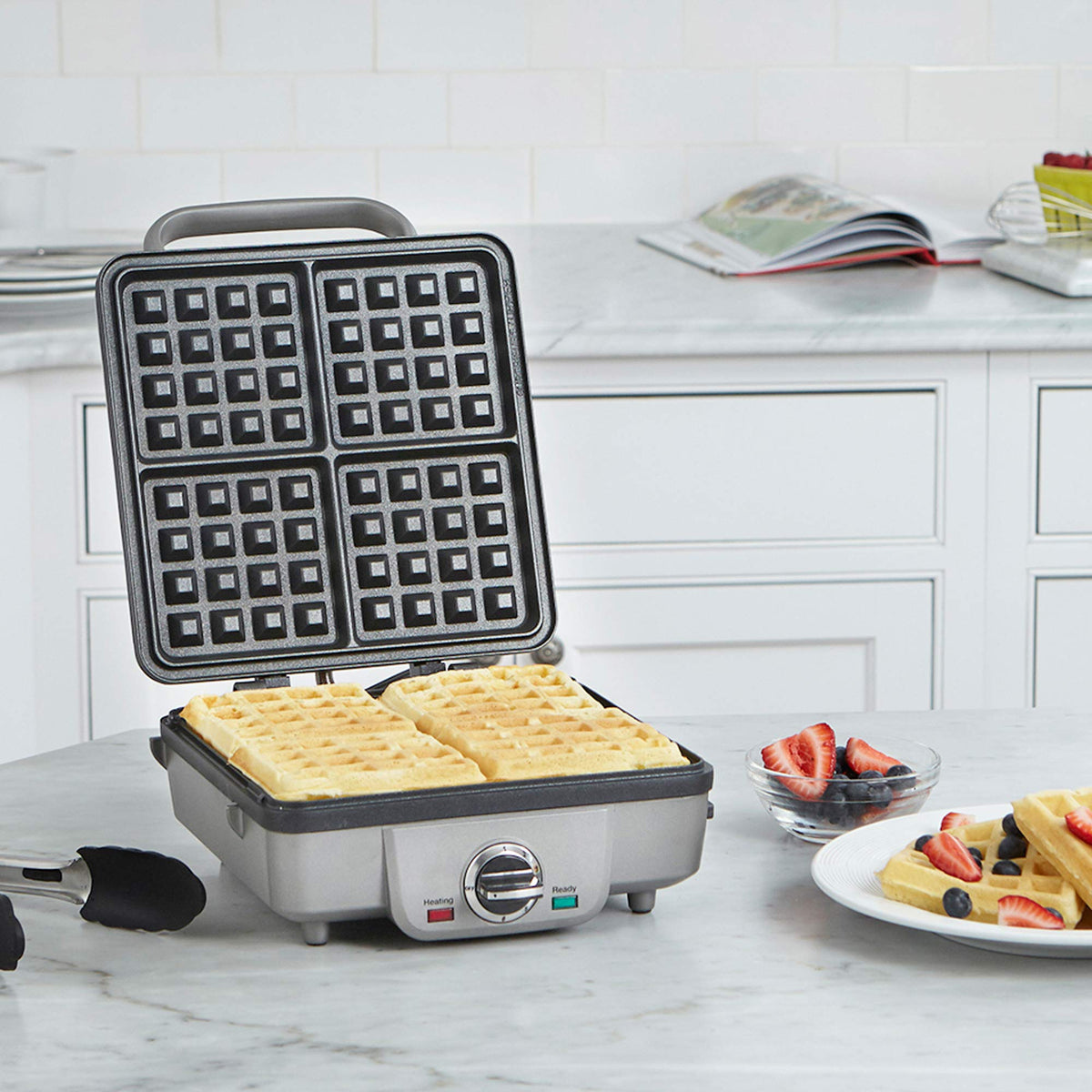 Cuisinart Belgian Waffle Maker with Pancake Plate, Silver, WAF-350C