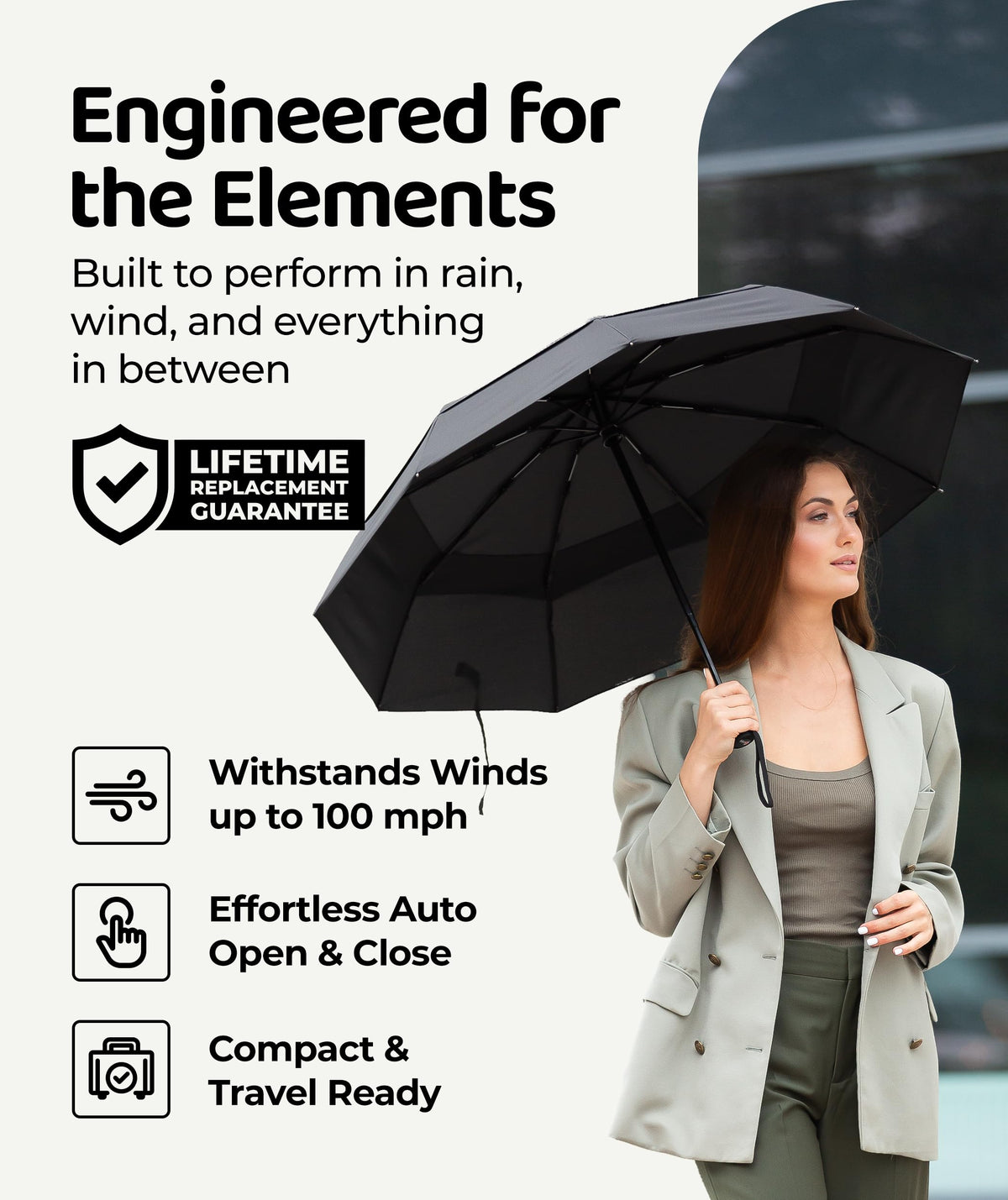 Repel Windproof Travel Umbrella, Auto Folding
