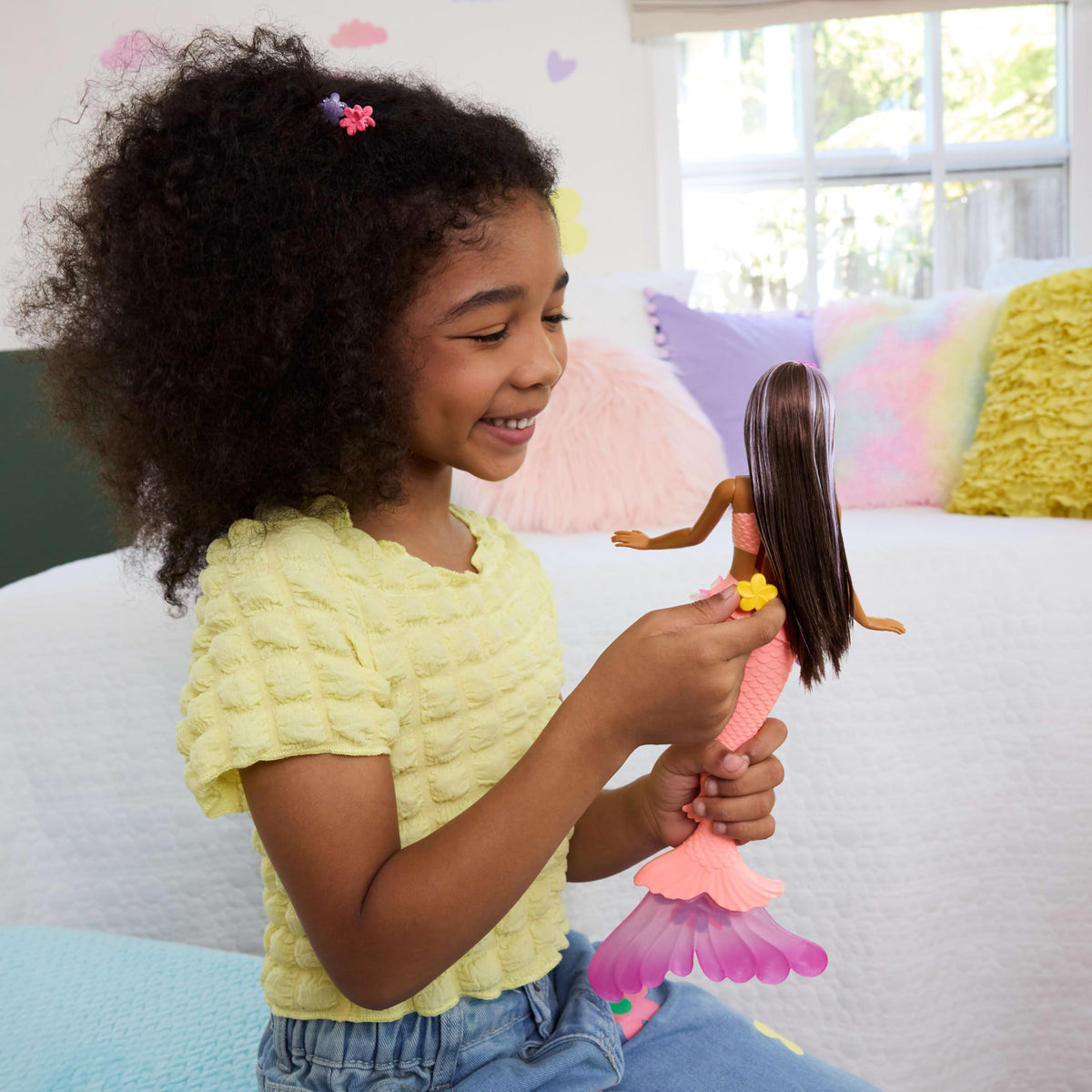 Barbie Mermaid Doll with Magic Blooming Flowers, Ombre Tails