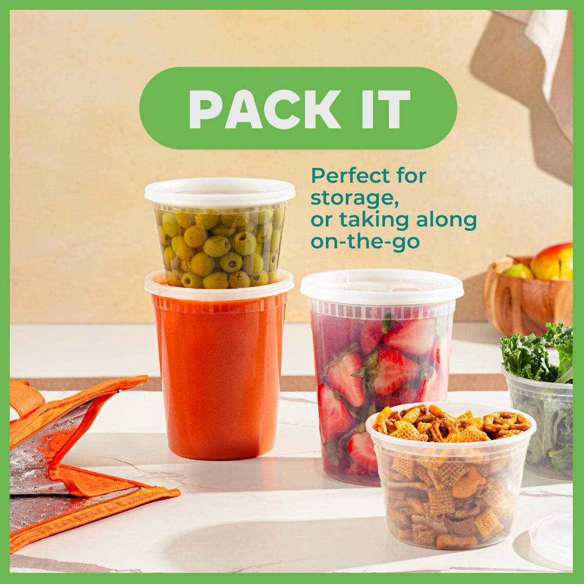 Deli Food Containers with Lids, 16 Sets, 8-32 Oz