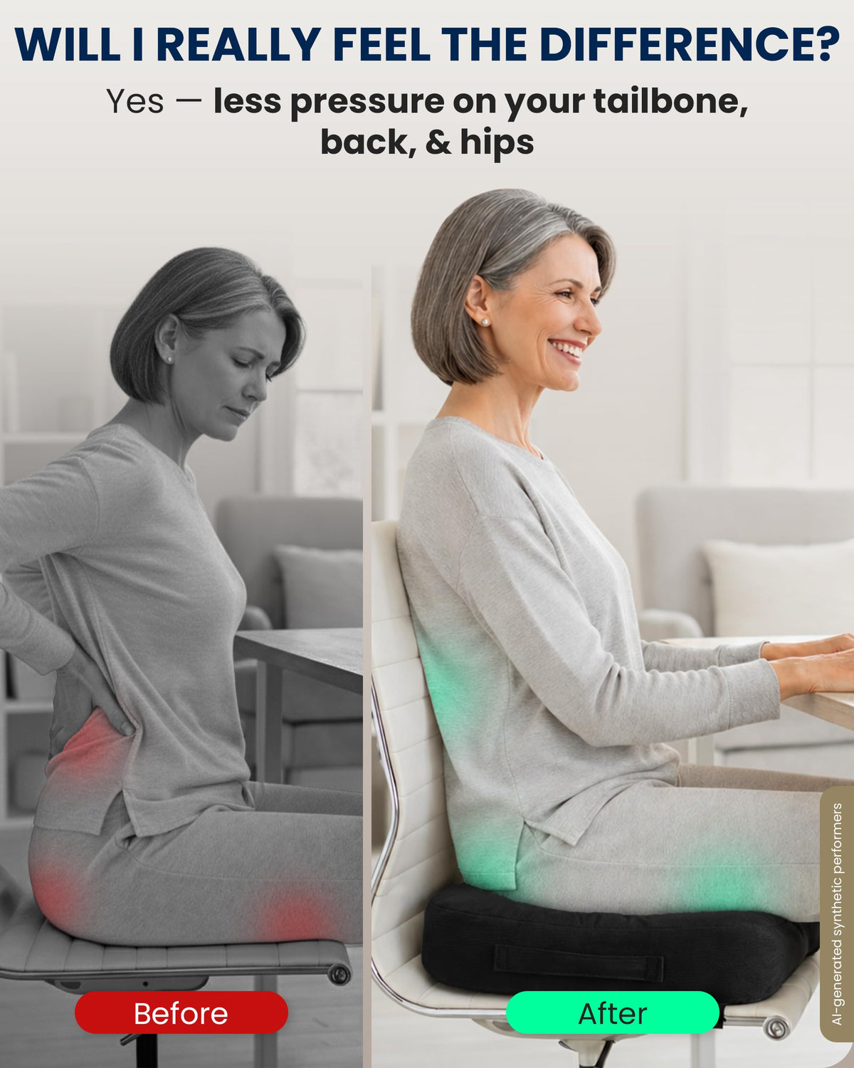 5 Stars United Memory Foam Seat Cushion