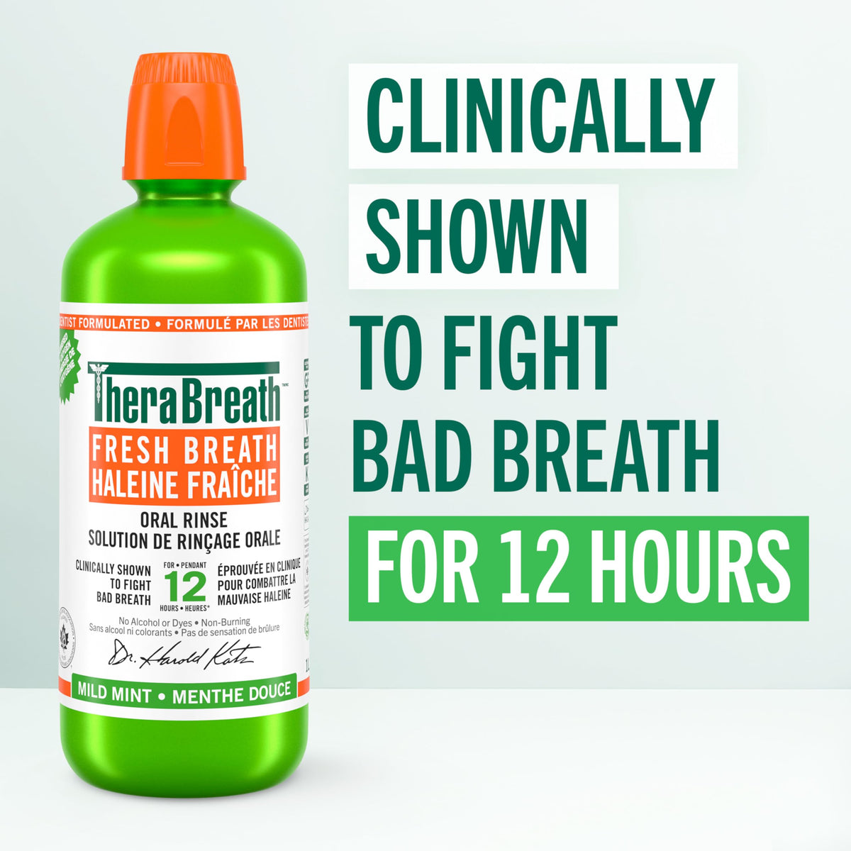 TheraBreath Fresh Breath Oral Rinse, Mild Mint, 1 L