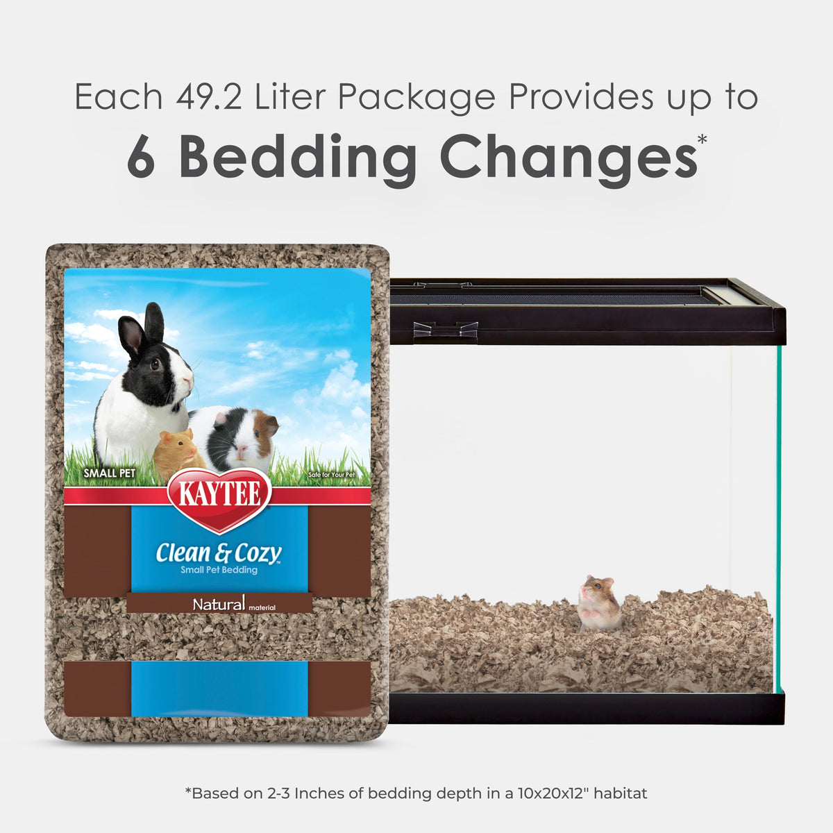 Kaytee Clean & Cozy Natural Small Animal Bedding, 49.2L