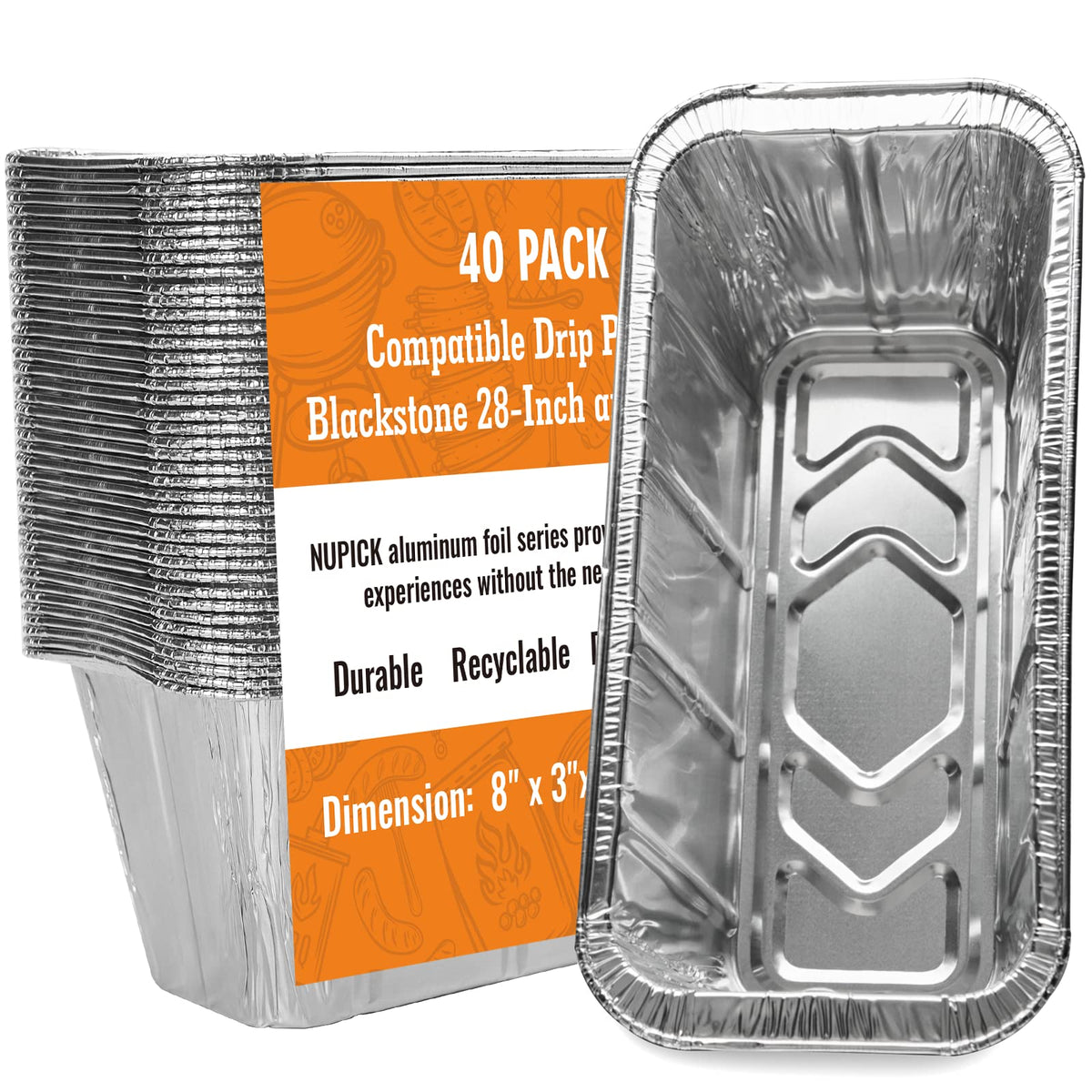 Nupick Grease Cup Liners for Blackstone Griddle, 40 Pack