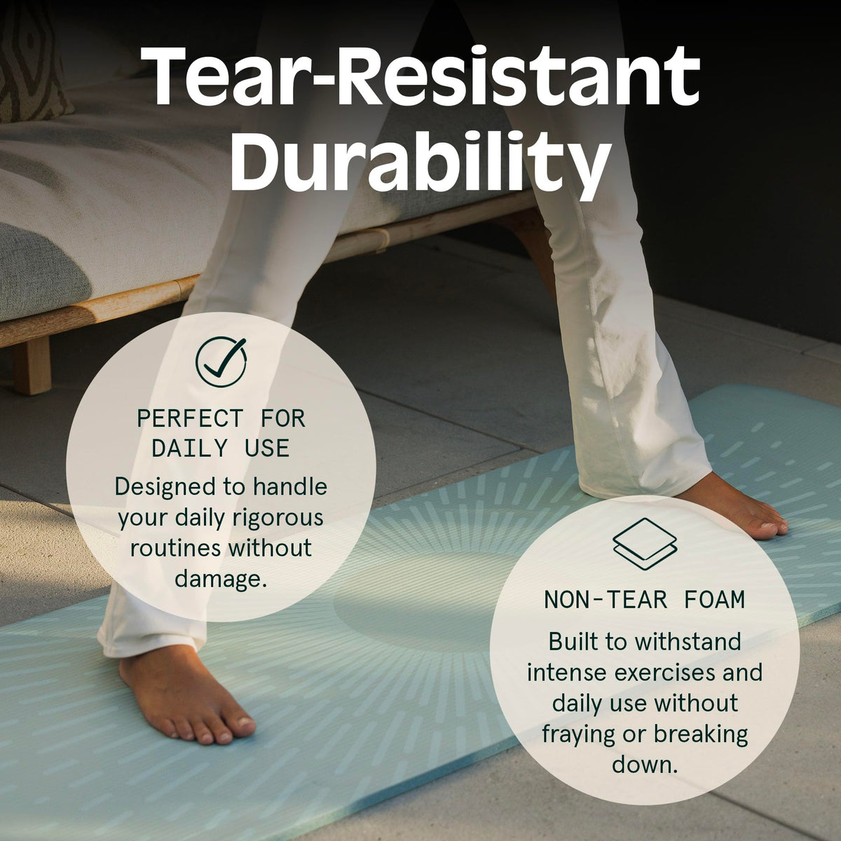 Retrospec Solana Yoga Mat, 1 1/2 Inch Thick, Black