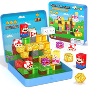 Mini Magnetic Building Blocks for Kids, 49 Pieces, with Iron Box
