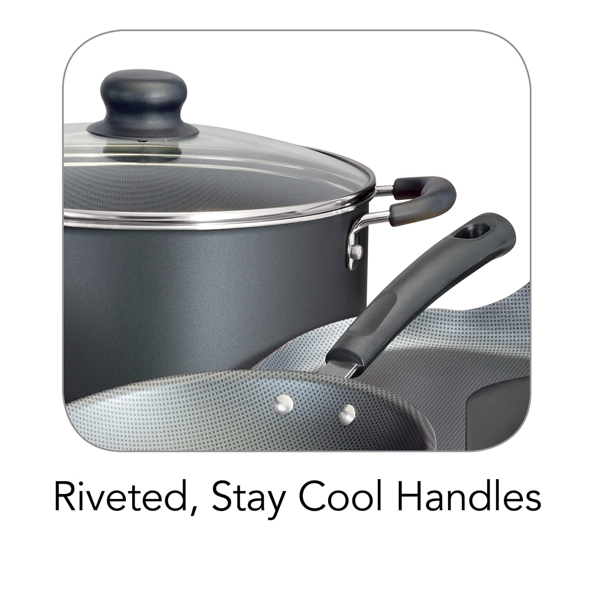 Tramontina PrimaWare 18-Piece Nonstick Cookware Set, Gray