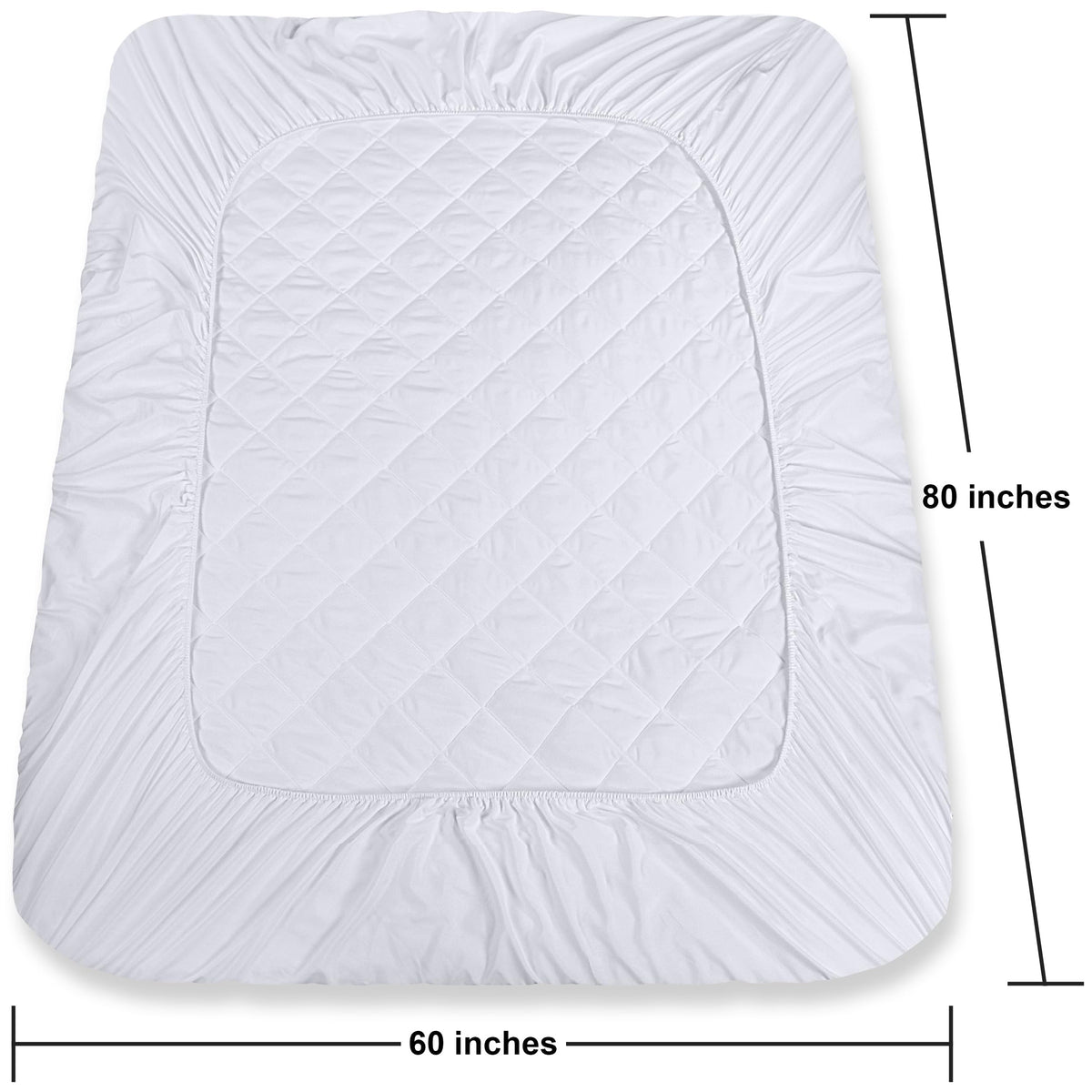 Utopia Bedding Quilted Fitted Mattress Pad, Queen, White