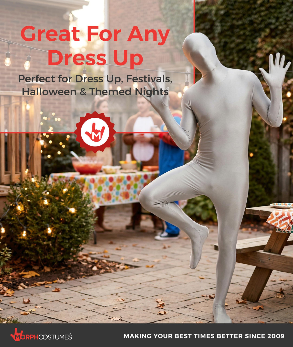 Morphsuits Original Morphsuit, Silver, Large