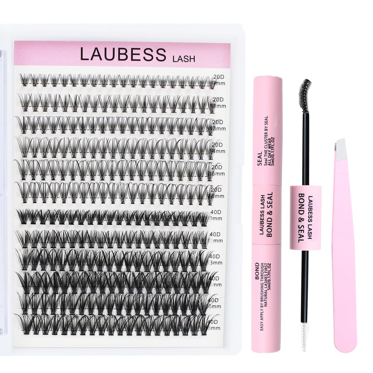 20D+40D DIY Lash Extension Kit with Bond, Seal & Tweezers