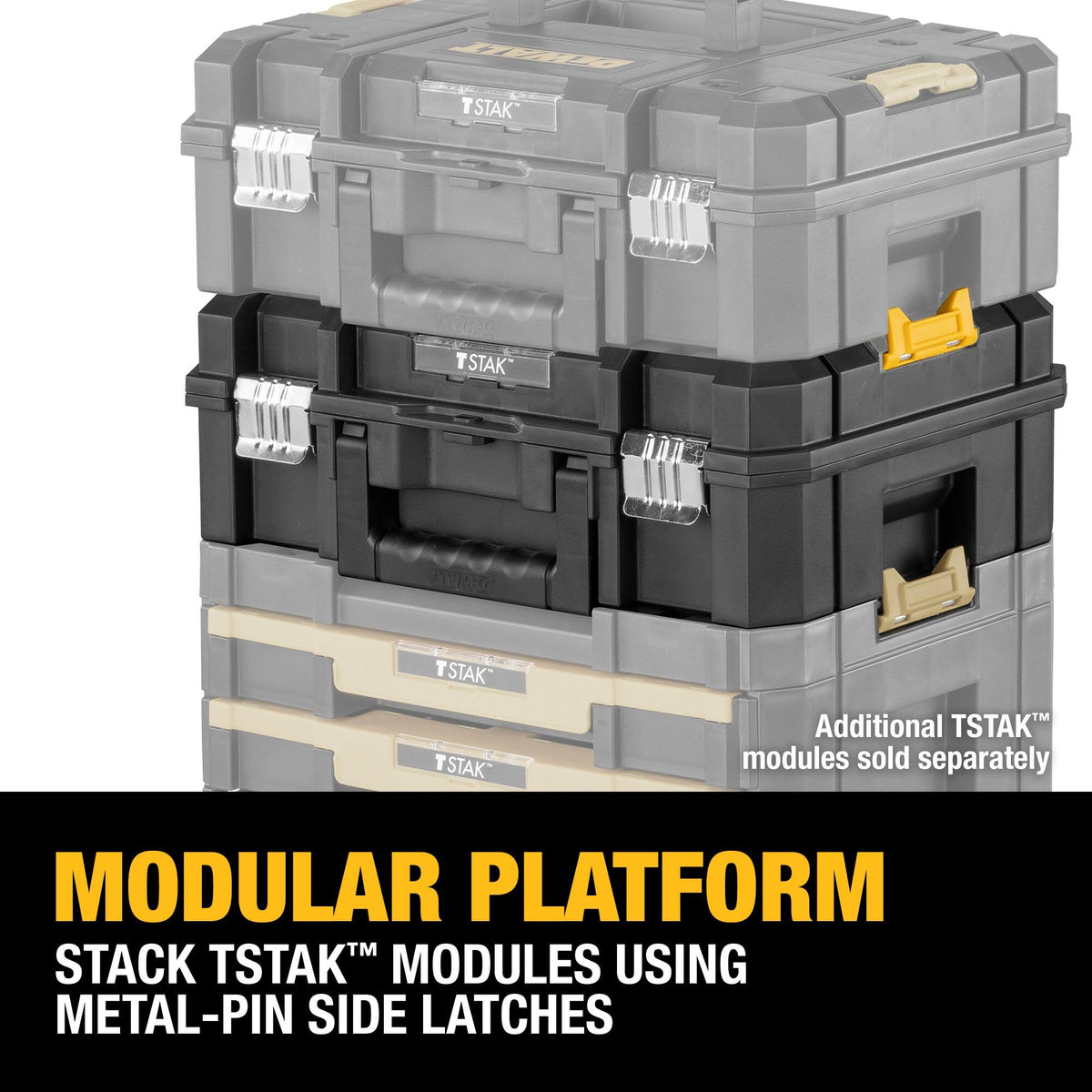 DEWALT TSTAK II Flat Top Tool Box DWST17807, Black