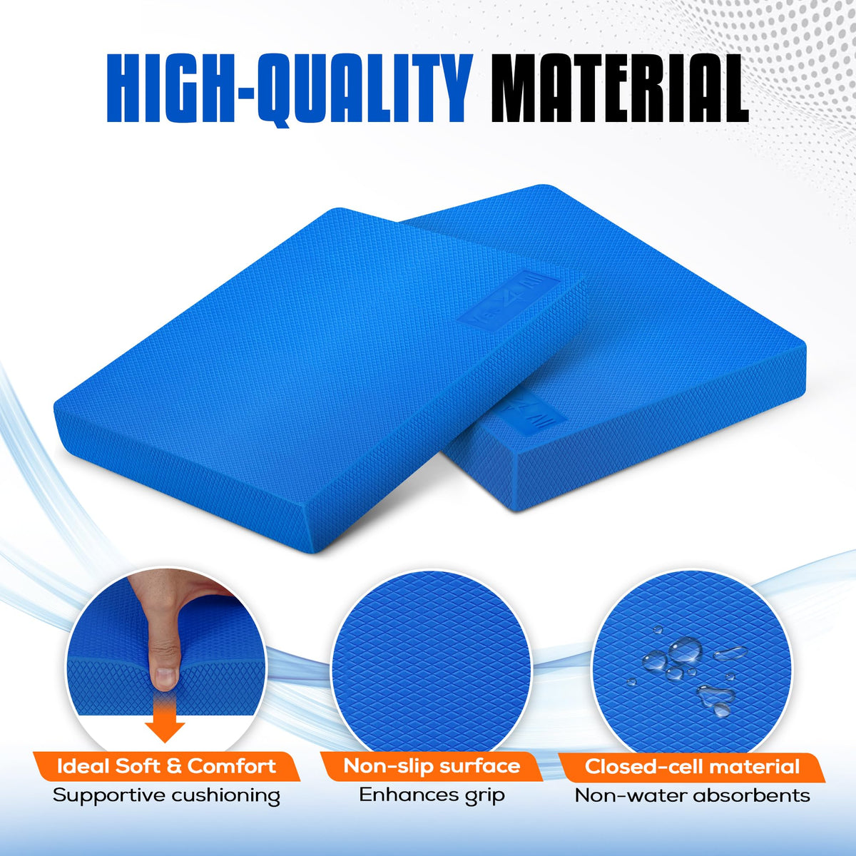 Yes4All Balance Pad, Nonslip TPE Foam, L, Blue