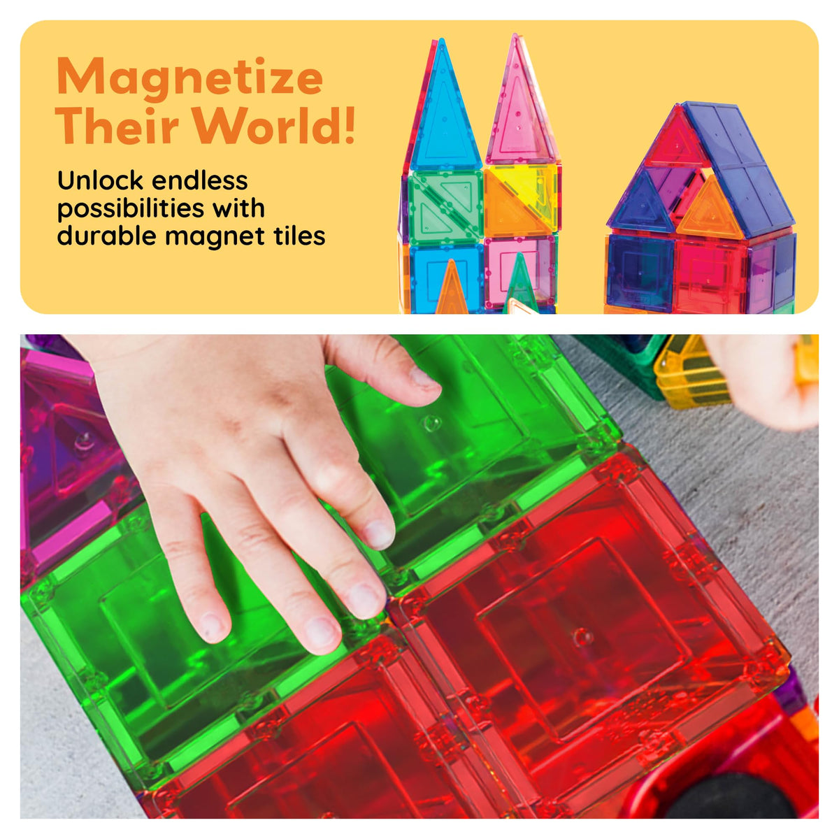 PicassoTiles 100-Piece Magnetic Building Tiles Set