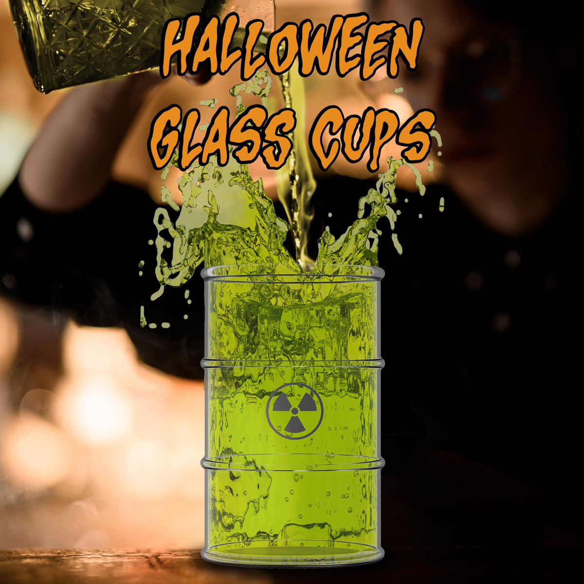 Pund'it Polluted Shatter Resistant Drink Glasses, Set of 2, 16oz