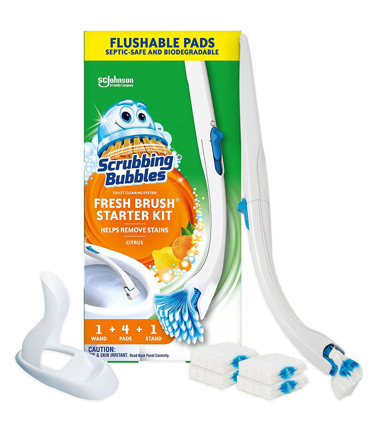 Scrubbing Bubbles Fresh Brush Toilet Cleaning Starter Kit, Citrus