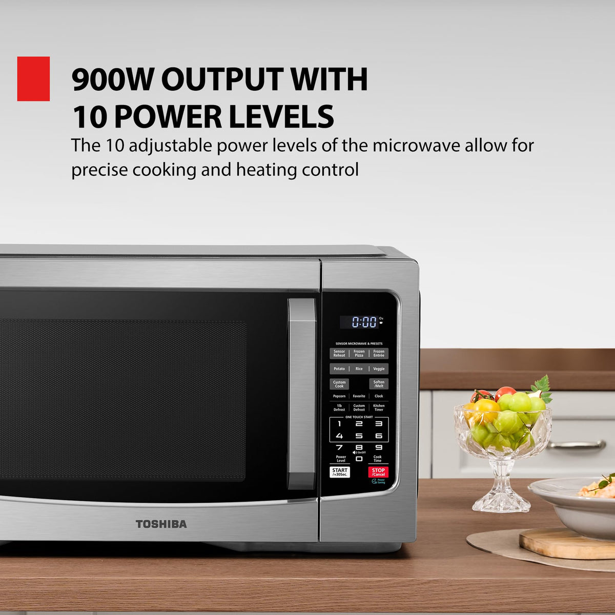 Toshiba ML-EM31P(SS)/CA Microwave Oven, 1.2 Cu. Ft, Stainless Steel