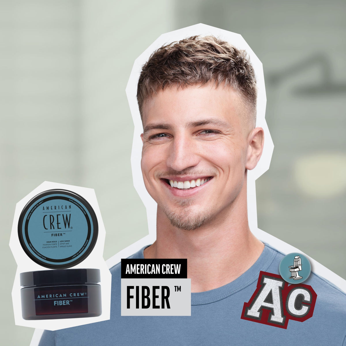 American Crew Men's Hair Fiber, High Hold, Low Shine, 3 oz