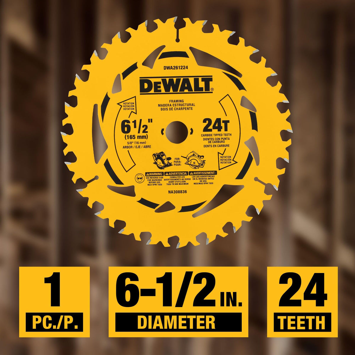 DeWalt Circular Saw Blade Combo Pack, 6-1/2 Inch, DWA2612CMB