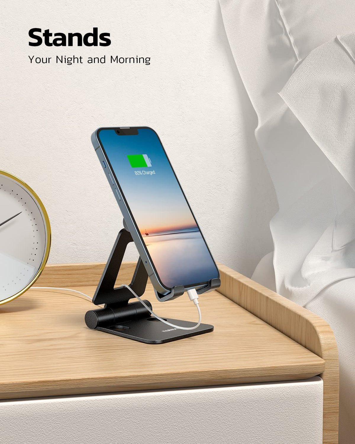 Nulaxy Dual Foldable Phone Stand for Desk, Black