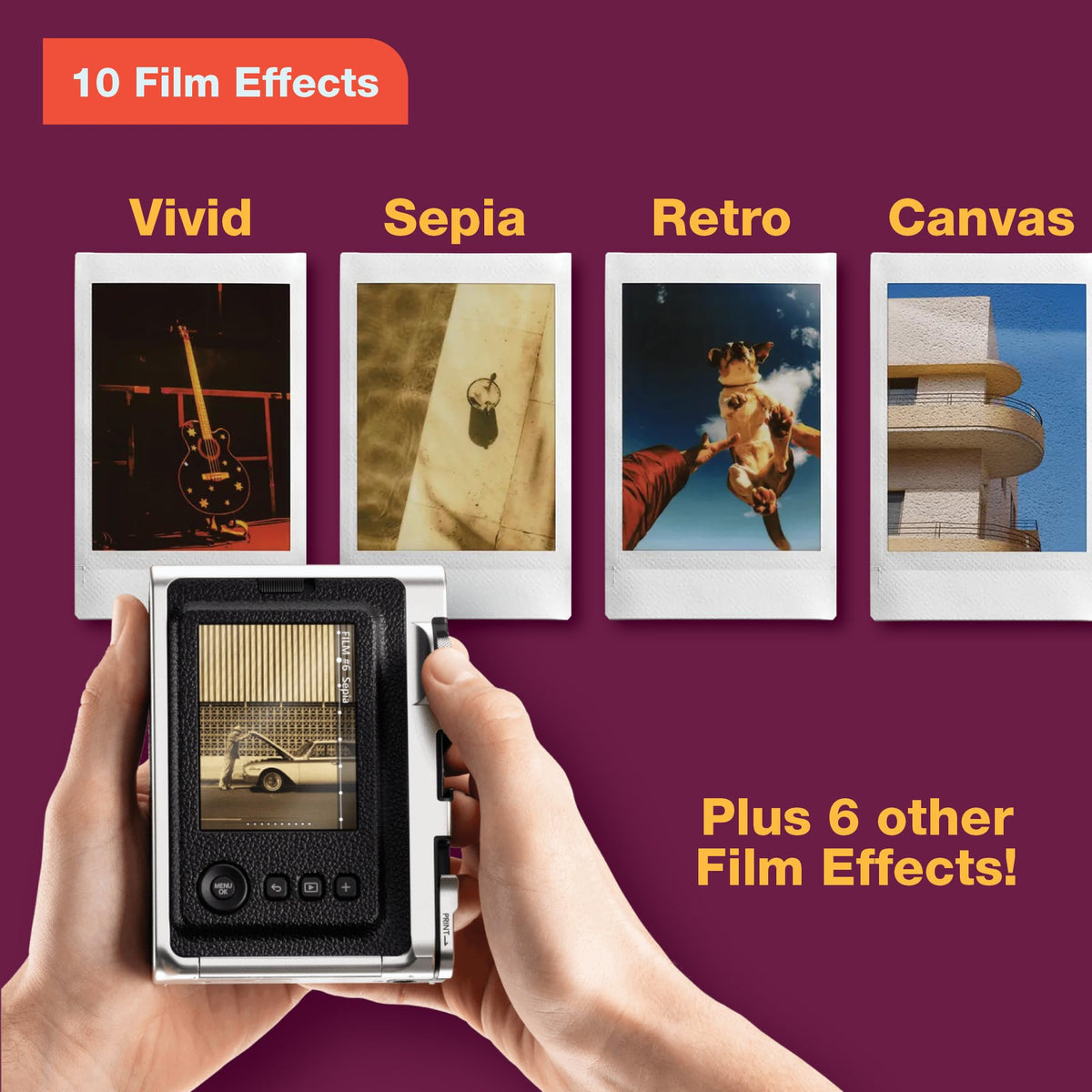 Fujifilm Instax Mini Evo Hybrid Instant Camera, Brown