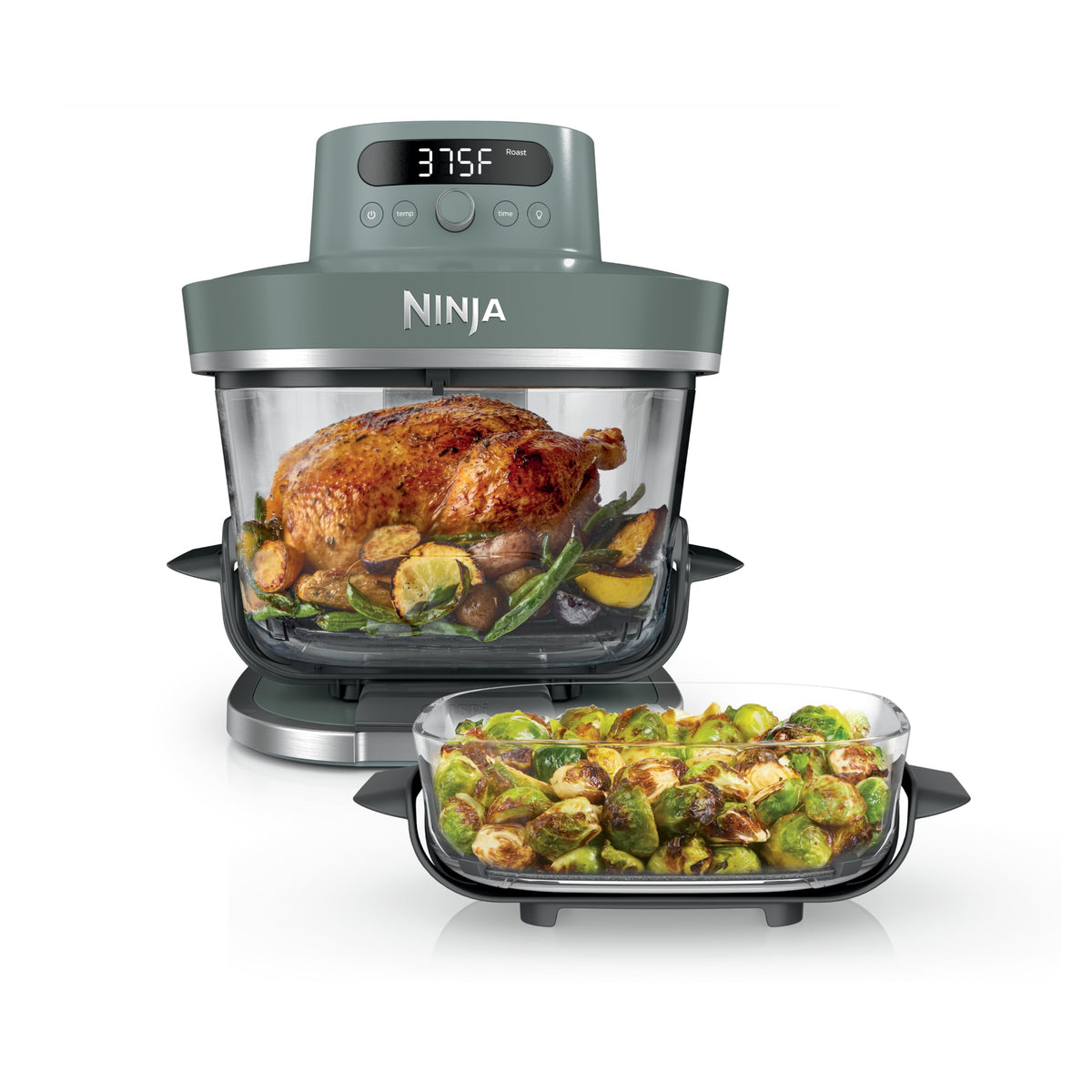 Ninja Crispi Pro 6-in-1 Glass Air Fryer, Ash Grey, AS101CDG