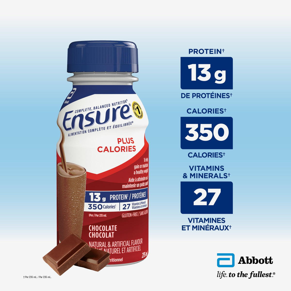 Ensure Plus Calories Nutrition Shake, Chocolate, 24 x 235 mL
