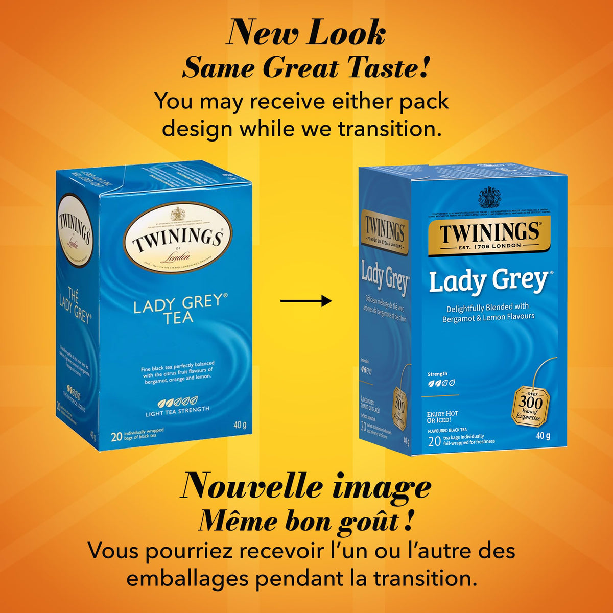 Twinings Lady Grey Black Tea, 6 x 20 Bags