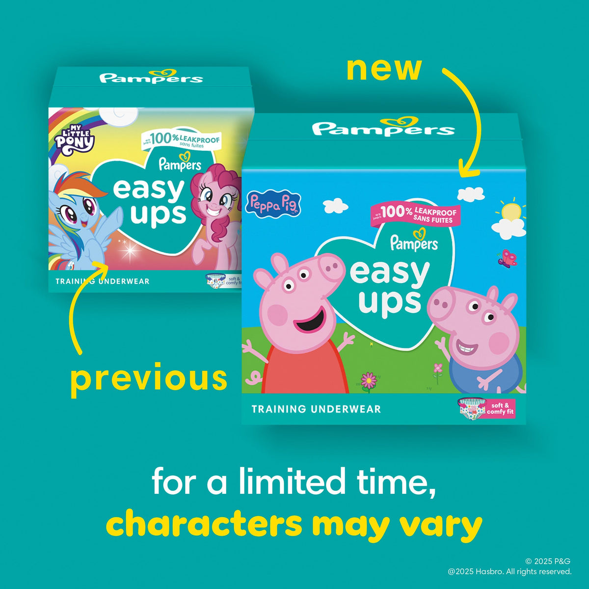 Pampers Easy Ups Training Underwear, Peppa Pig, Size 6, 56 Count