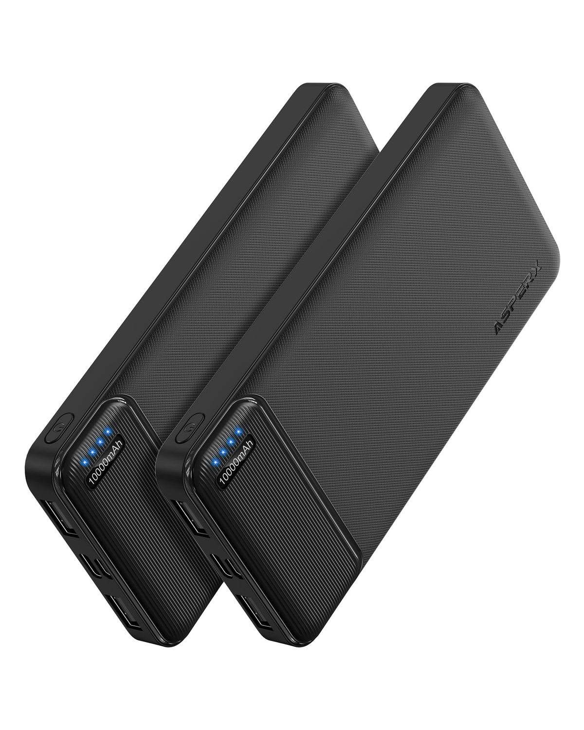 AsperX Power Bank, 10000mAh, 2-Pack