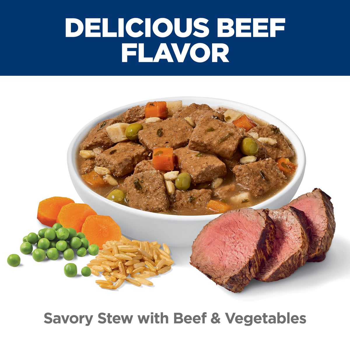 Hill's Science Diet Adult 7+ Beef & Vegetables Stew, 12.8 oz (12 Cans)