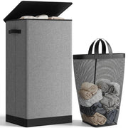 SOLEDI 100 L Laundry Basket with Lid, Grey