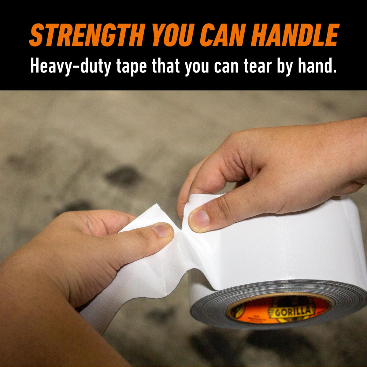 Gorilla Tough and Wide Utility Tape, 2.8 in x 25 yd, White
