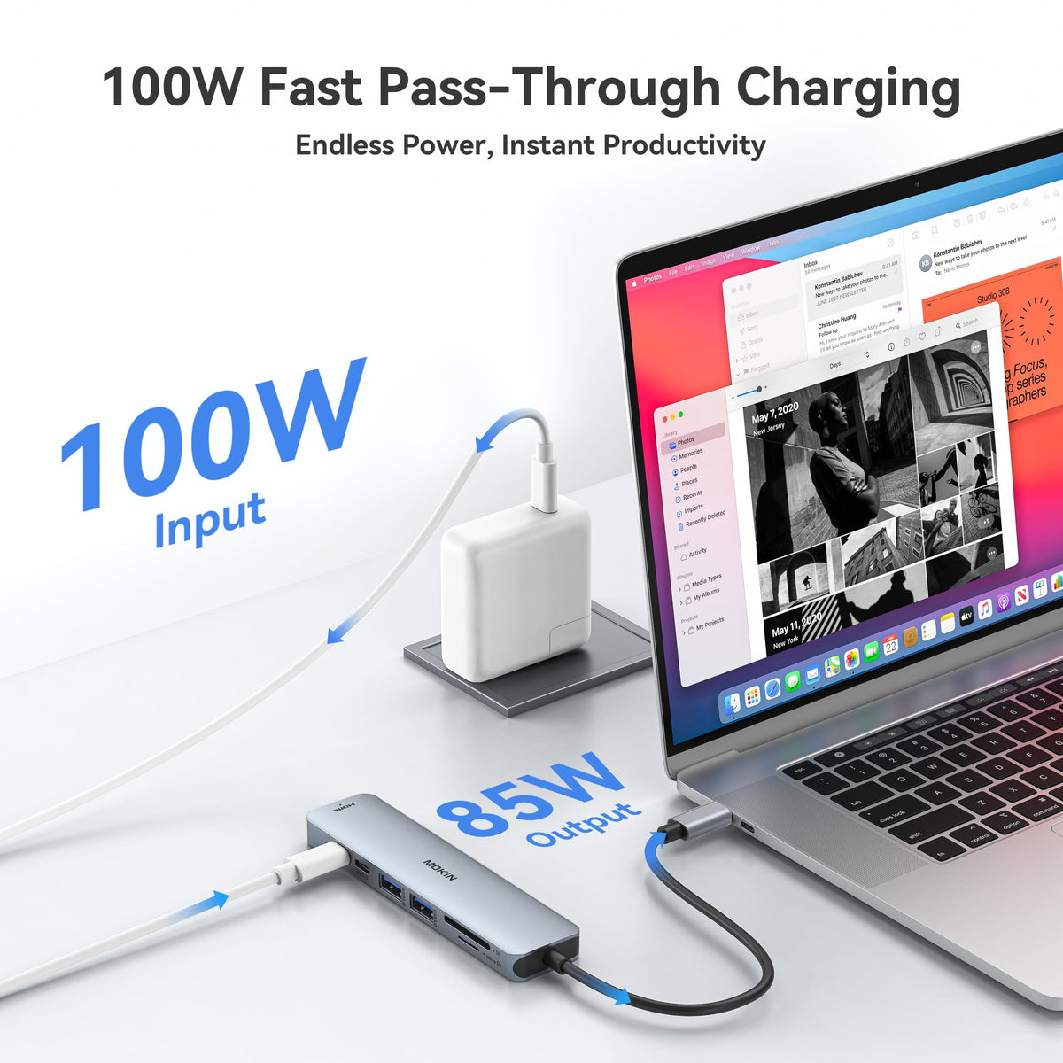 MOKiN 7 in 1 USB C Hub HDMI Adapter for MacBook Pro/Air