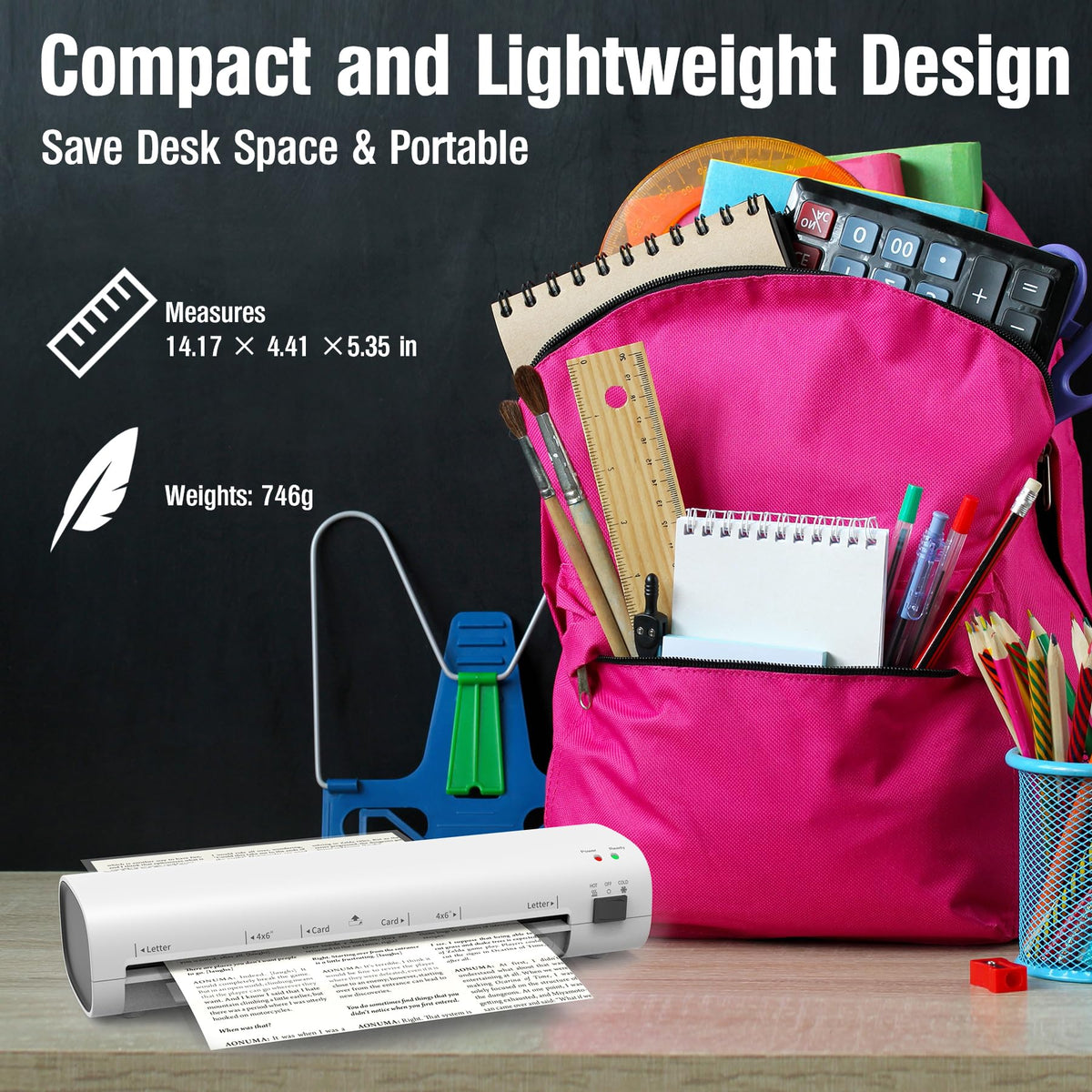 9" 4-in-1 Thermal Laminator with 15 Pouches, Trimmer & Corner Rounder