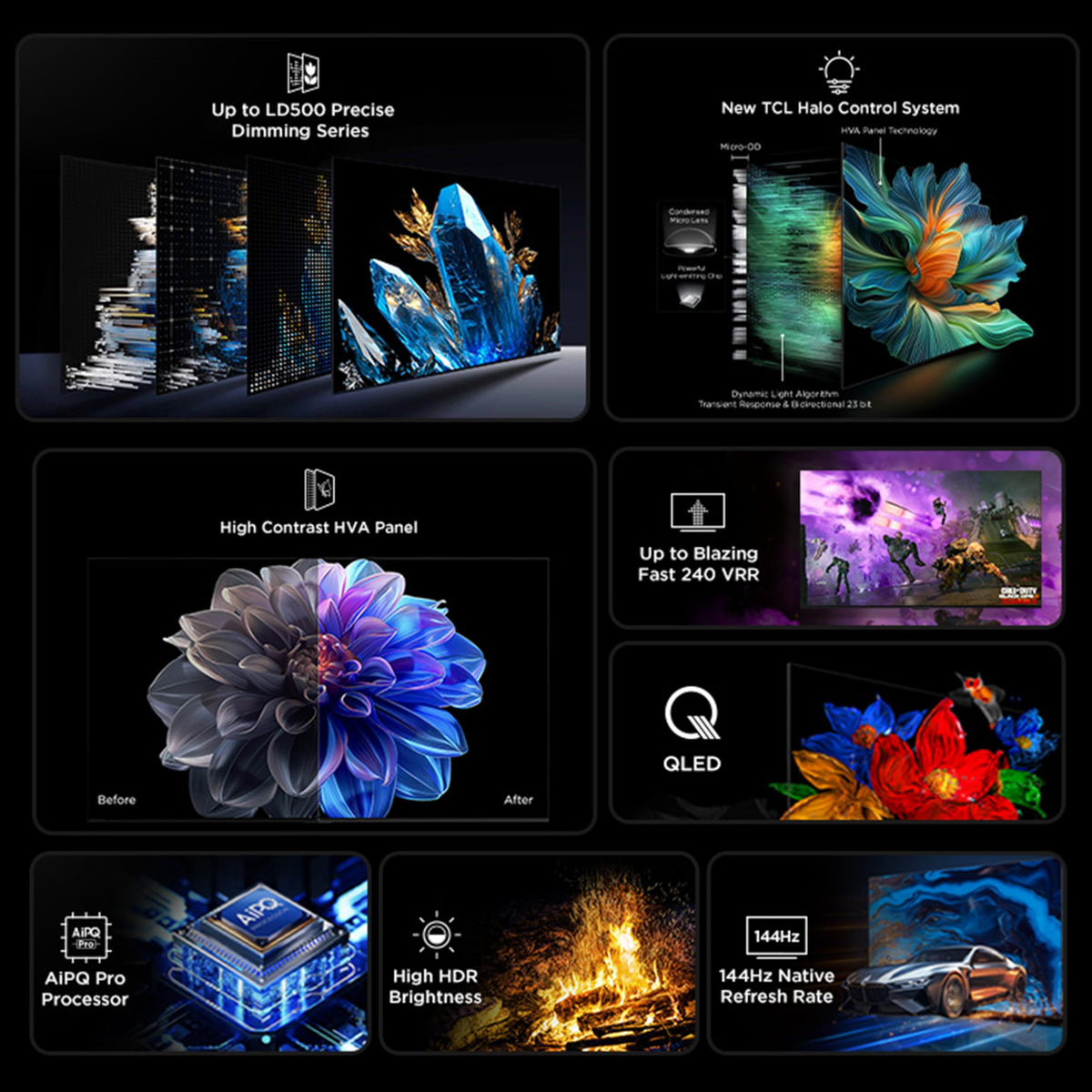 TCL 55-Inch QM6K Series QLED 4K Smart QD-Mini LED TV with Google TV