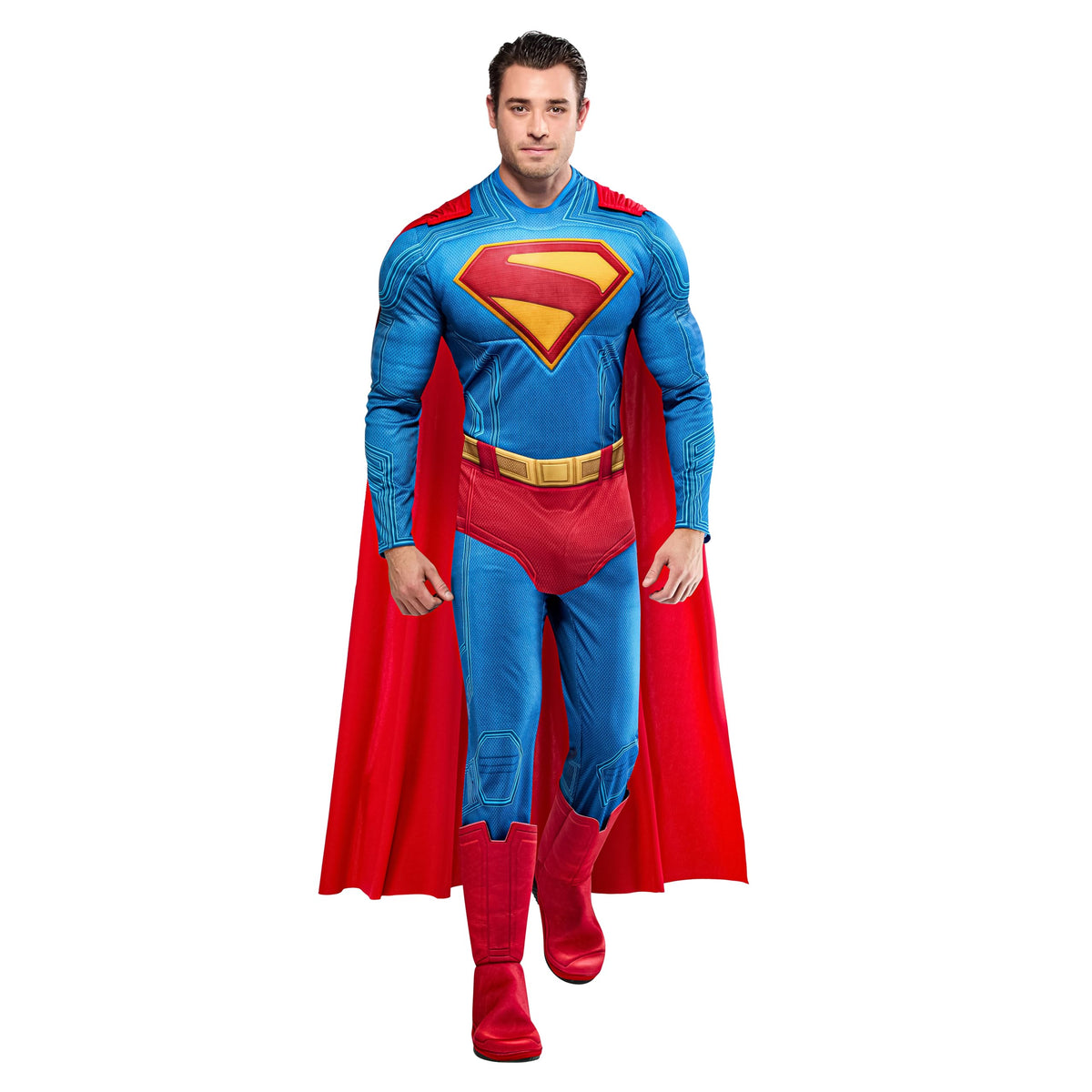 Rubies Men's Superman Deluxe Costume with Shoe Covers and Cape, Large