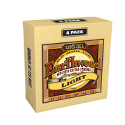 Ernie Ball Earthwood 80/20 Bronze Light Acoustic Strings, 4 Pack