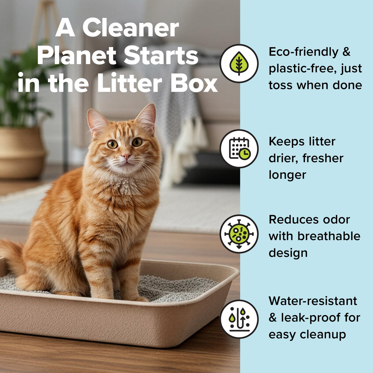 Kitty Sift Disposable Cat Litter Box, Large, 6 Count