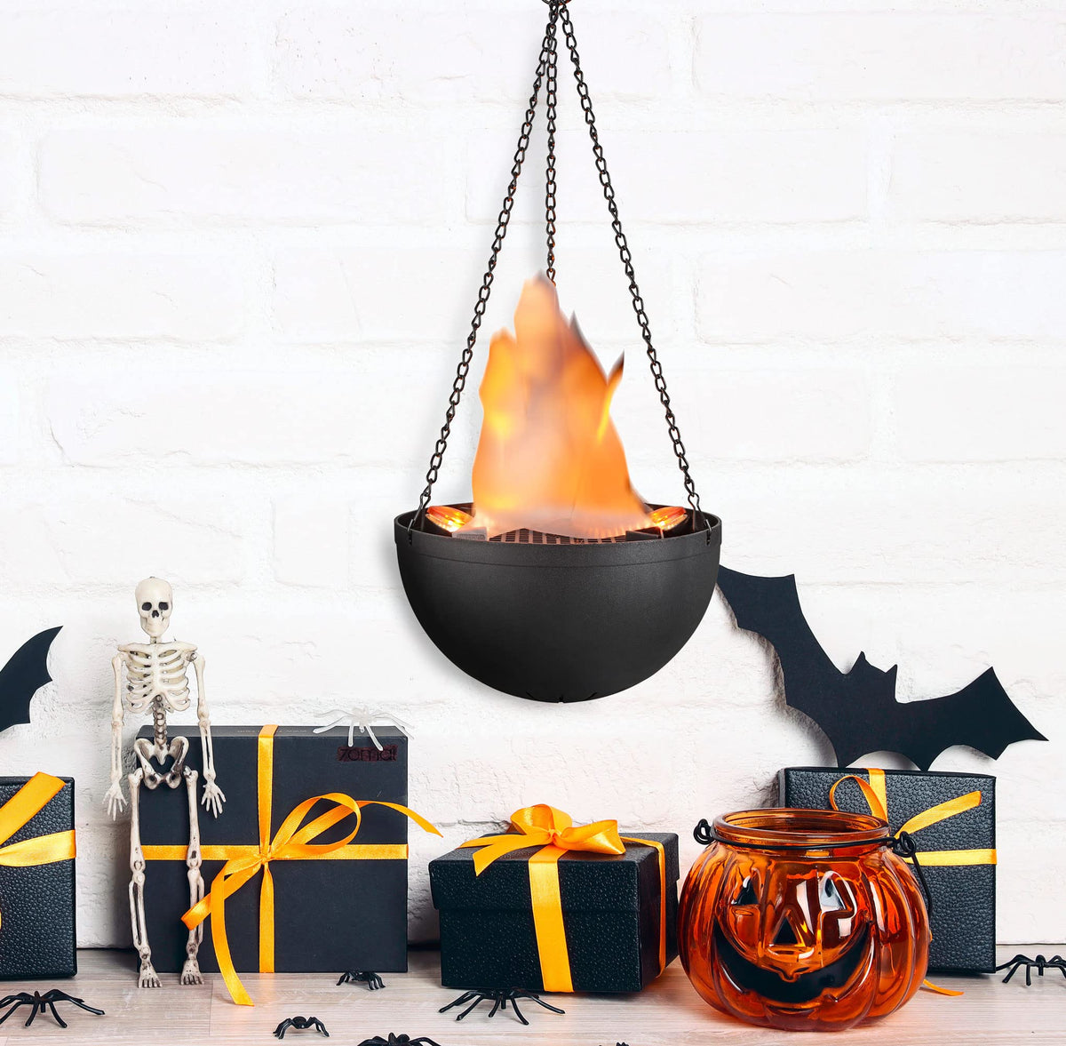 Aspen Creative 61168-02-1 Hanging Fire Flame Light Prop, Black