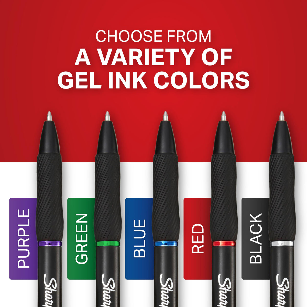 Sharpie S-Gel Fine Point Gel Pens, 0.5 mm, Black, 12 Count