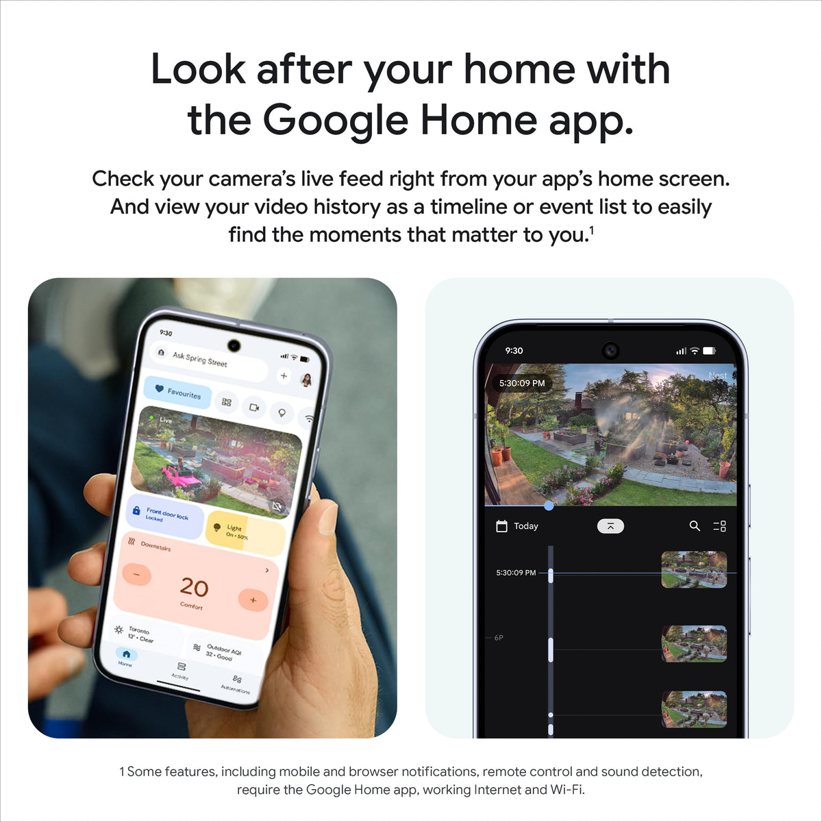 Google Nest Cam Outdoor (Wired, 2nd Gen), 2K, Snow