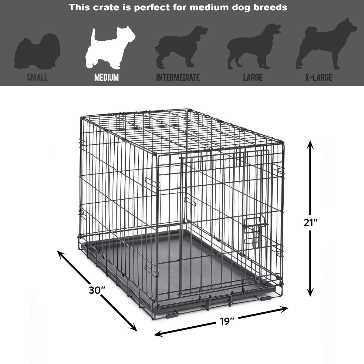 MidWest Homes for Pets 30-Inch New World Folding Dog Crate, 21-40 lbs