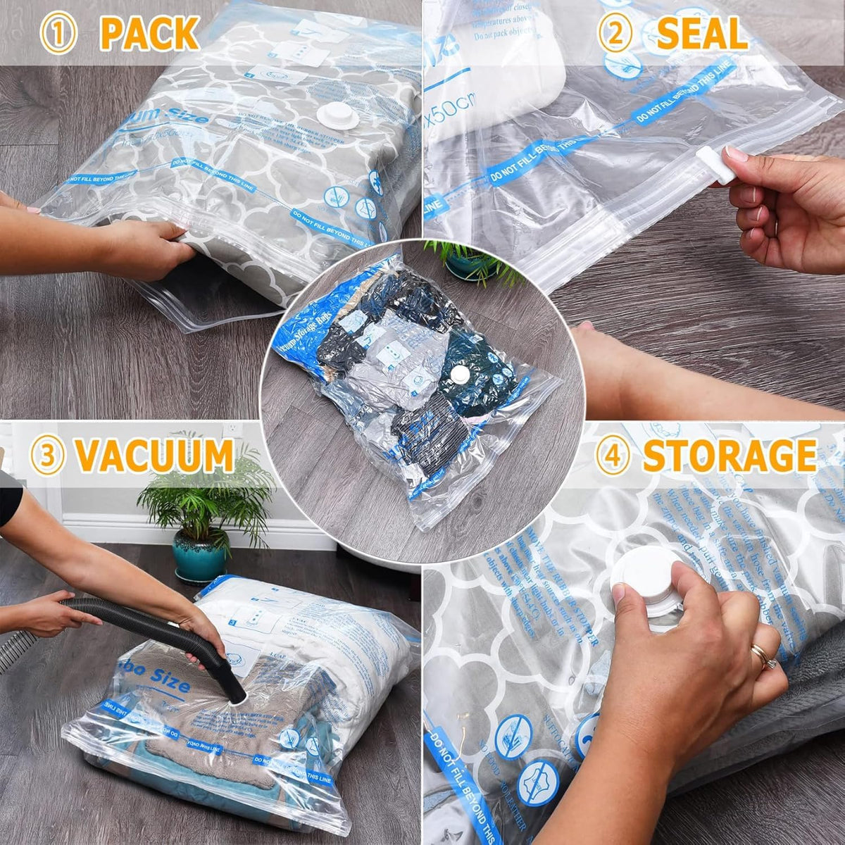 MEIQIHOME Jumbo Vacuum Storage Bags, 12 Pack