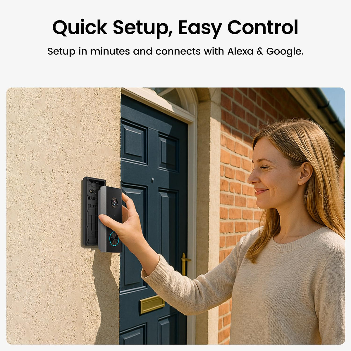 AOSU 2K Wireless Battery Video Doorbell with Chime