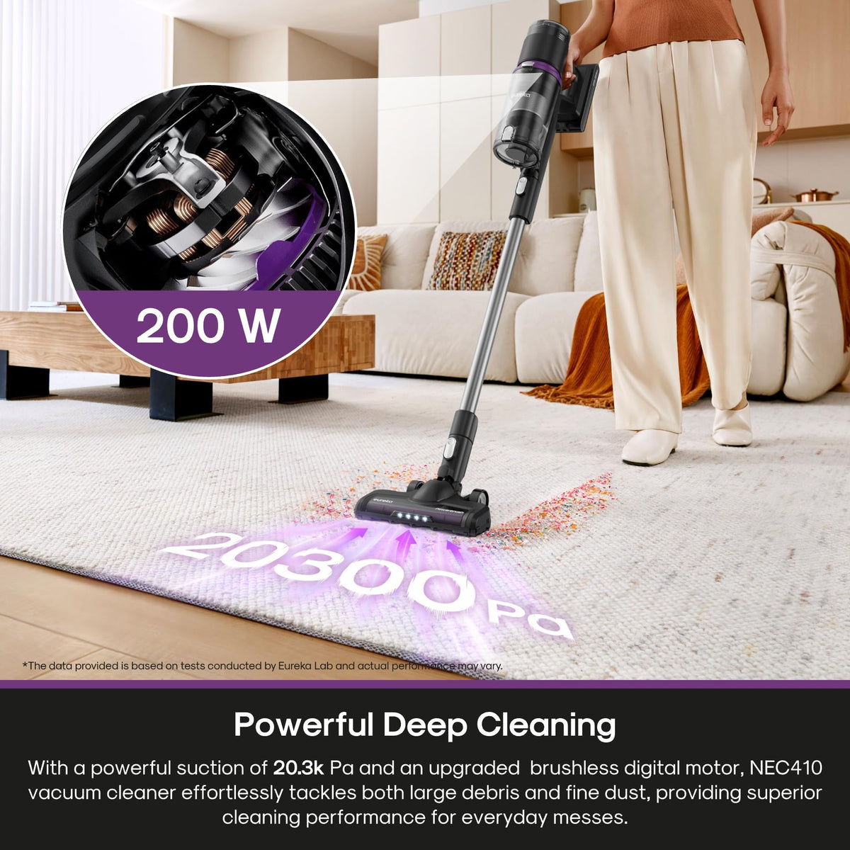 Eureka ReactiClean NEC410BK Cordless Stick Vacuum, Black