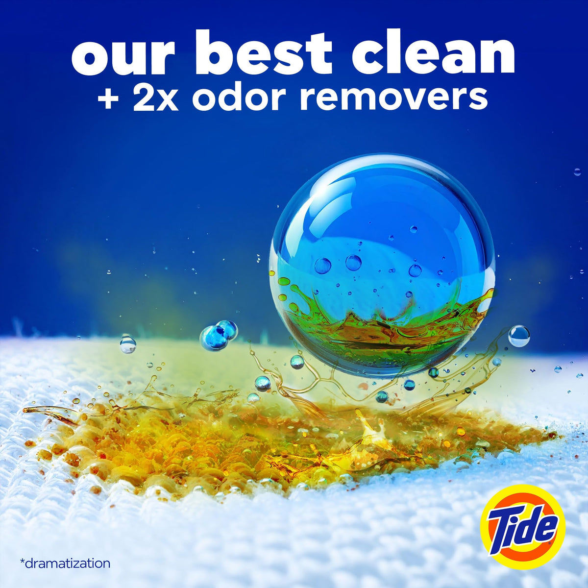 Tide Odour + Oxi Laundry Detergent Pacs, Original Scent, 63 Count
