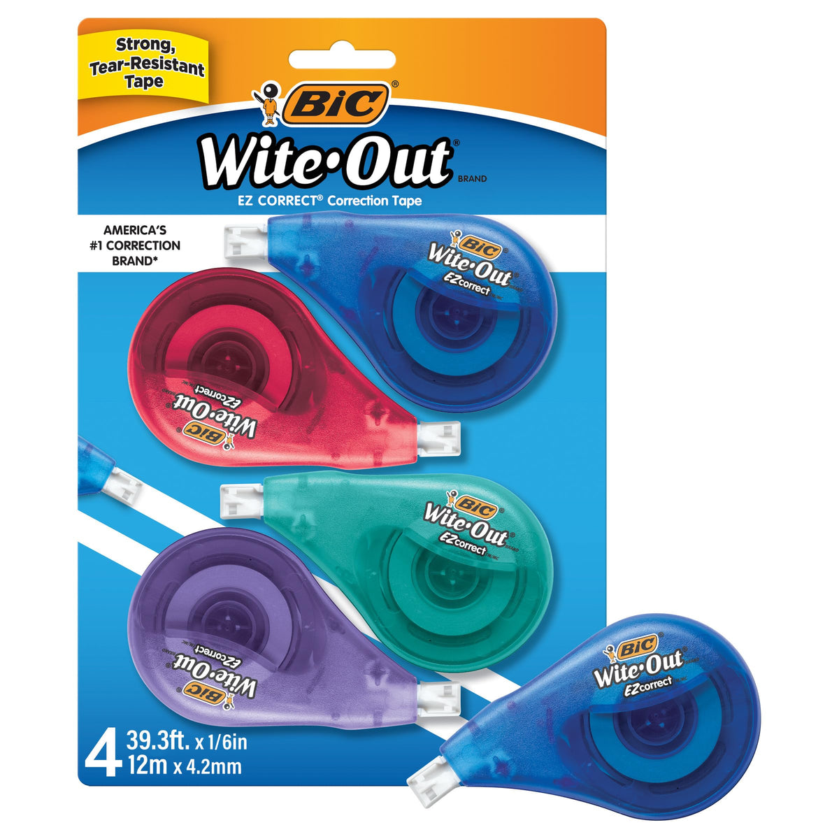 BIC Wite-Out Correction Tape, 4 Count